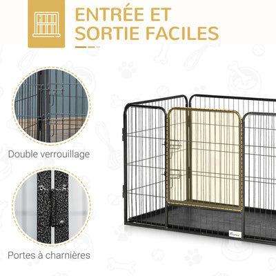 Enclos Parc pour Chien PawHut 4 Panneaux Grillagés 109 cm