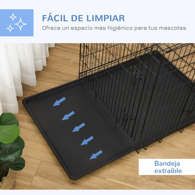 Cage de Transport Pliable PawHut 92 cm pour Chien
