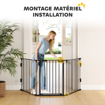 Barrière de Sécurité Modulable PawHut 300 cm pour Chien