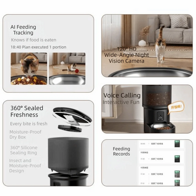 Distributeur de Croquettes Programmable 4 L WiFi ou Caméra