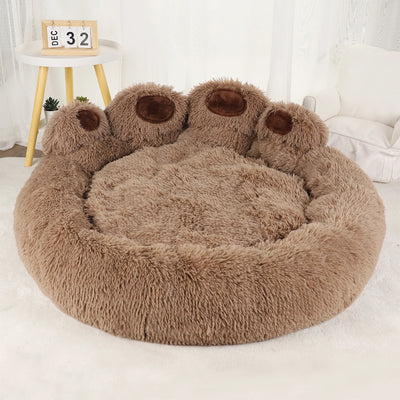 Lit Rond pour Grand Chien Forme Patte d'Ours 110 cm
