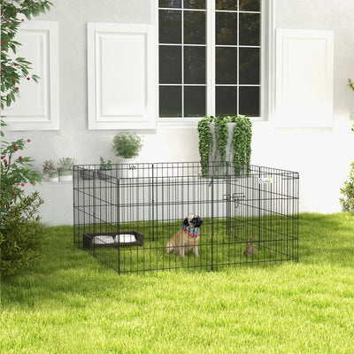 Parc Enclos Modulable Chien PawHut 8 Panneaux 61 cm