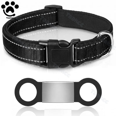 Collier Rembourré Réfléchissant Gravé Nom Chien