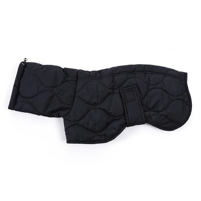 Manteau d'Hiver Noir Col Montant Lévrier Greyhound
