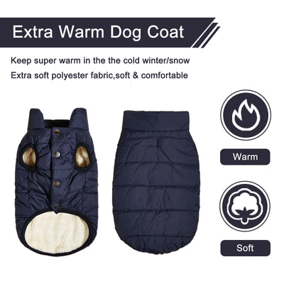 Manteau d'Hiver Matelassé Chien Doublure Sherpa