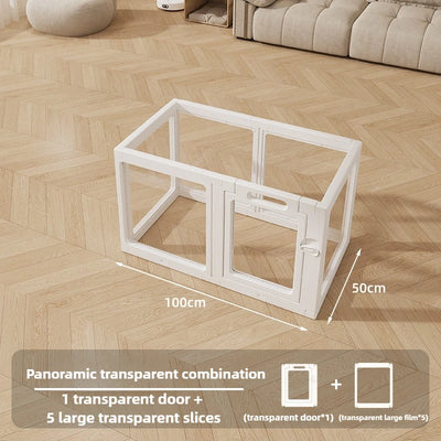 Clôture Anti-Fugue Transparente pour Chien Hauteur 60 cm
