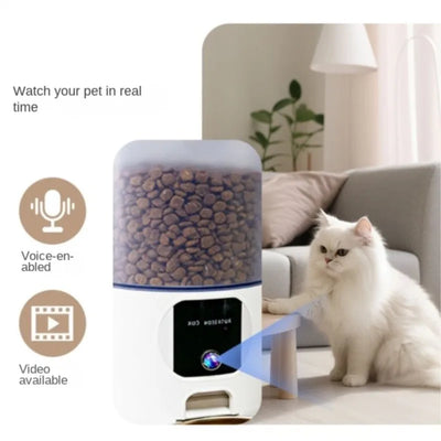 Distributeur de Croquettes Connecté 6 L Caméra et Interphone