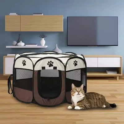 Tente pour Chien Octogonale Niche Pliable Montage Rapide
