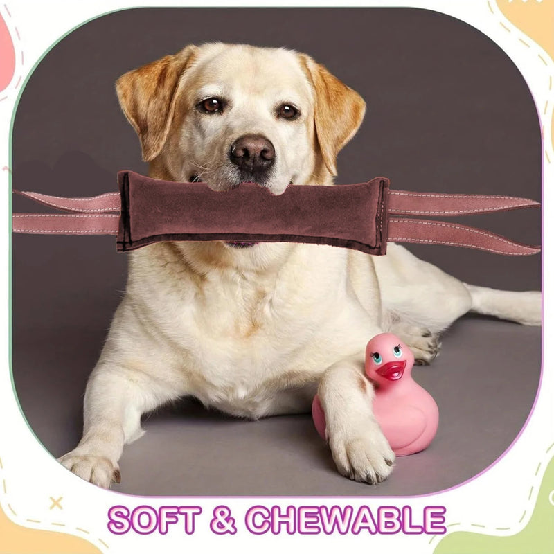 Jouet de Traction Chien Daim Boudin à Poignées 30 cm