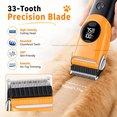 Tondeuse de Toilettage pour Chien Écran LED Grande Taille