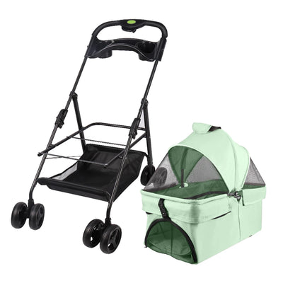Poussette Pliable Chien 600D Oxford Roues à Frein