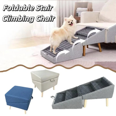Rampe Escalier pour Chien Pliable 2-en-1 Tabouret Canapé 80 cm