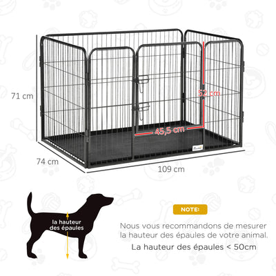 Enclos Parc pour Chien PawHut 4 Panneaux Grillagés 109 cm