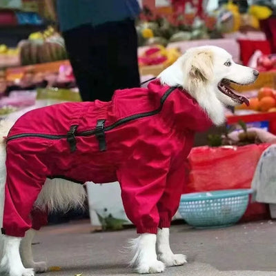 Manteau Imperméable 4 Pattes Réglable Grande Taille Chien