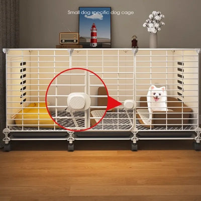 Meuble Cage Chien d'Intérieur Petite Taille sur Roulettes