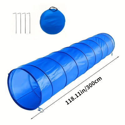 Tunnel d'Agility Pliable pour Chien 180 et 300 cm