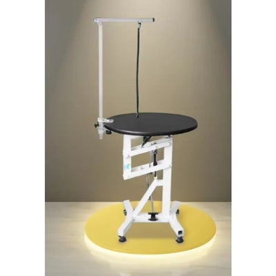 Table de Toilettage Ronde Pneumatique Rotative Inox pour Chien