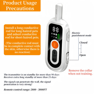 Collier Anti-Aboiement Auto 3300ft Gros Chien Rechargeable