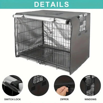 Housse pour Cage de Chien Noire Grande Taille 5 Formats