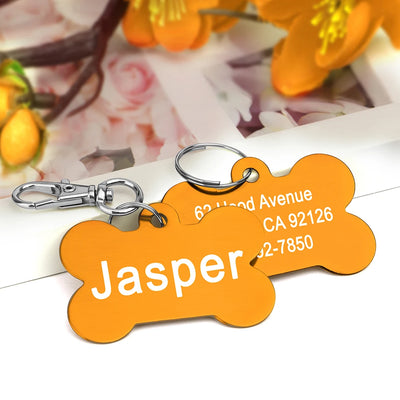 Médaille Gravée en Os pour Chien et Chat