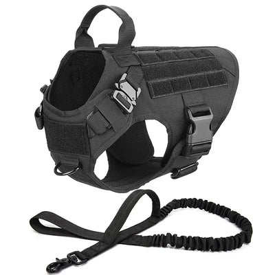 Harnais Tactique Molle Noir Berger Allemand Boucle Métal
