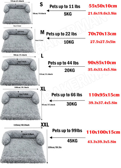 Canapé pour Chien Étanche Déhoussable Grande Taille