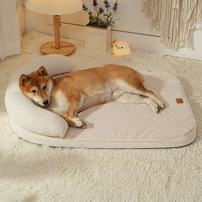 Canapé pour Chien avec Traversin Antidérapant, Lit d'Hiver Doux