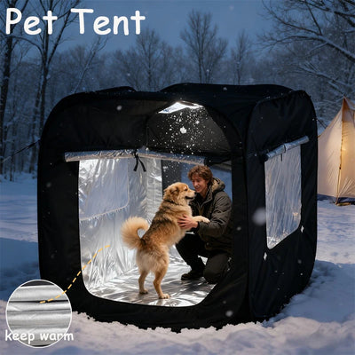 Tente pour Chien Pop-Up Grande Taille Niche Pliable Coupe-Vent