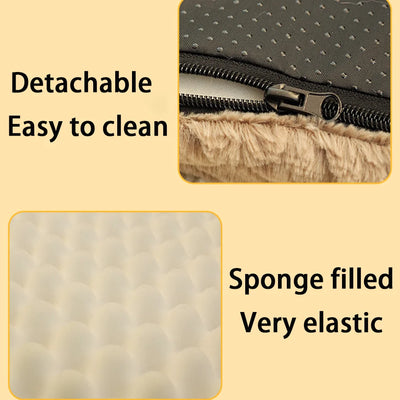 Matelas Orthopédique Chien Mousse 3D Housse Fausse Fourrure Lavable