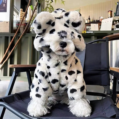 Manteau Sherpa Moucheté à Capuche pour Chien