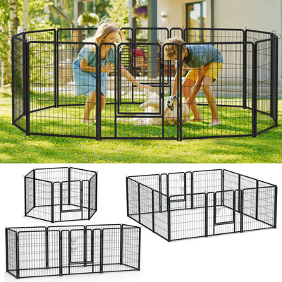 Parc Enclos Pliable pour Chien avec Portes Maison et Jardin