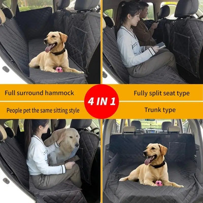 Hamac Voiture pour Chien Matelassé 4 en 1 Fenêtre en Maille