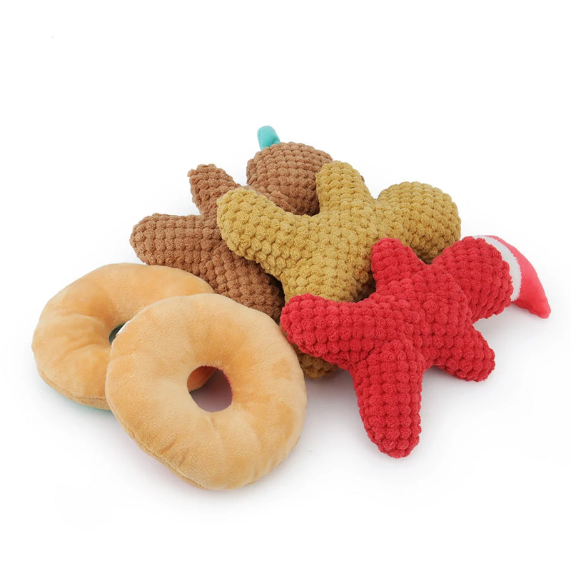 Cadeau de Noël Chien Peluche Couinante Père Noël Donut