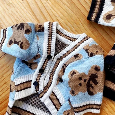Pull Tricot Rayé pour Chien Col Montant