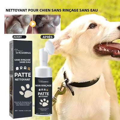 Mousse Nettoyante Pattes avec Brosse Double Face pour Chien