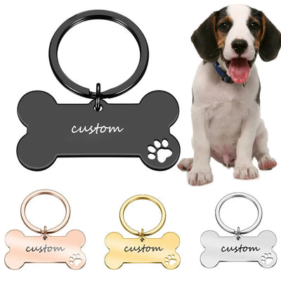 Médaille Gravée en Os Inox pour Chien