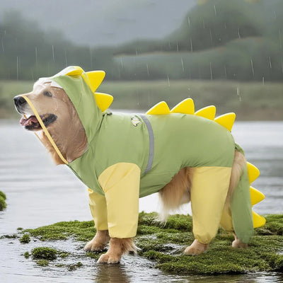 Manteau Imperméable Dinosaure Grand Chien Intégral Capuche Réfléchissant
