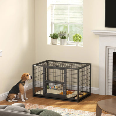 Cage pour Chien Intérieur Acier Toit Ouvrant 94x60x64 cm
