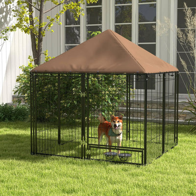 Chenil Extérieur avec Toit Étanche 141x141x151 cm pour Chien