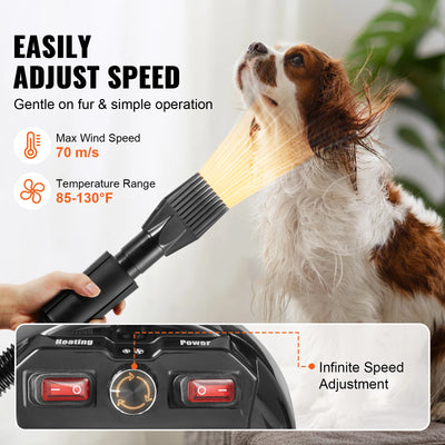Souffleur pour Chien 2000W Toilettage 4 Buses SucceBuy