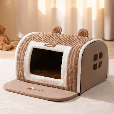 Niche d'Intérieur pour Chien Cabane Polaire avec Tapis Antidérapant