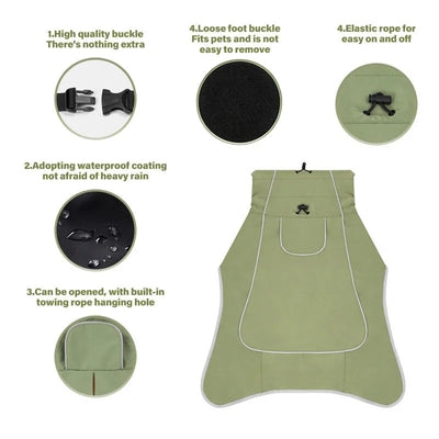 Manteau Imperméable Chien Doublé Polaire Berger Allemand Doberman