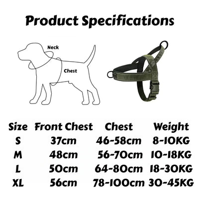 Harnais Tactique Anti-Traction Chien Grande Race