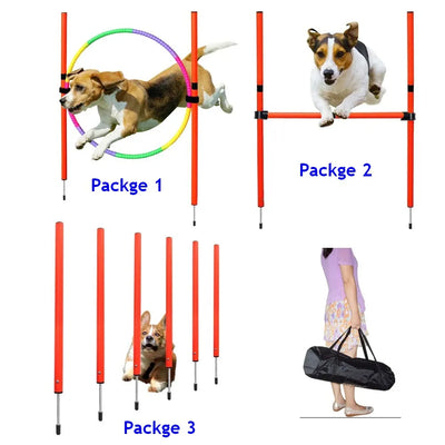 Set d'Obstacles d'Agility pour Chien Cerceau Barre Slalom