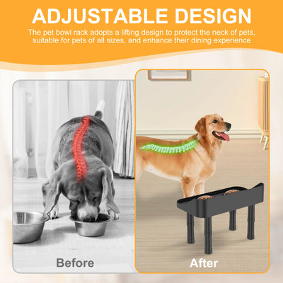 Support Gamelle Surélevé Chien Réglable 3 Hauteurs