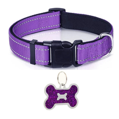 Collier Nylon Doux Réfléchissant pour Chien