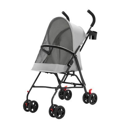 Poussette Pliable 4 Roues avec Porte-Gobelet pour Chien