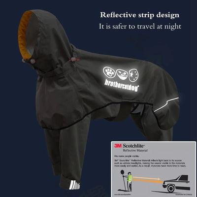 Manteau Imperméable Combinaison Intégrale Grand Chien Réfléchissant
