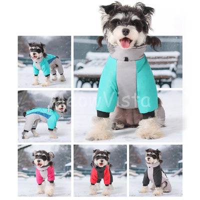 Manteau Combinaison Coupe-Vent Doublure Polaire Petit Chien
