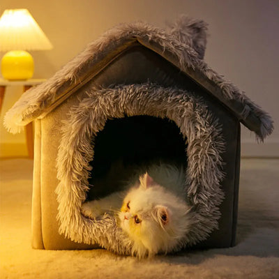 Niche d'Intérieur pour Chien Moelleuse à Toit Doux 6 Coloris